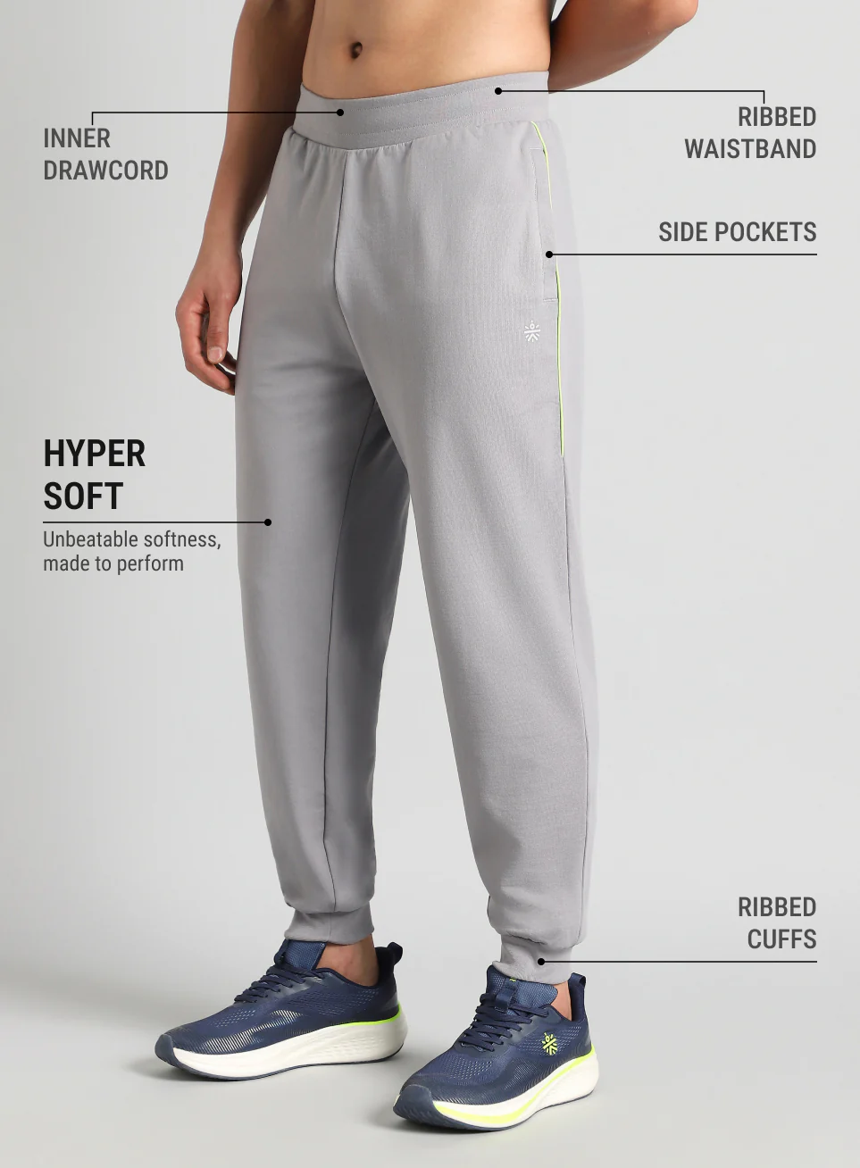 Men's Grey Edge Line Training Joggers - Image 5