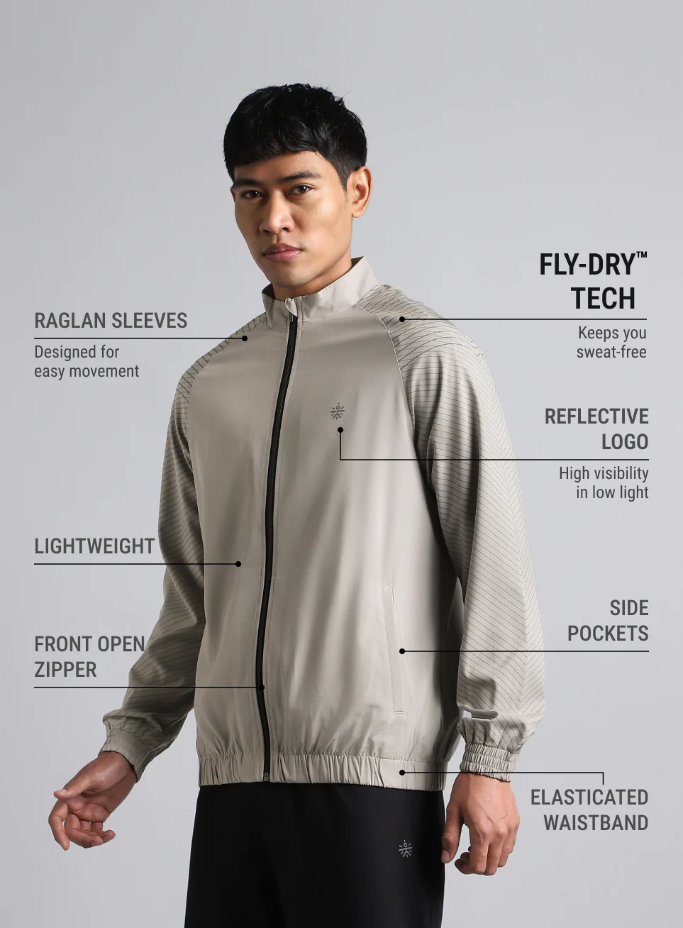 Men's Grey Energy Map Printed Lightweight Jacket - Image 5