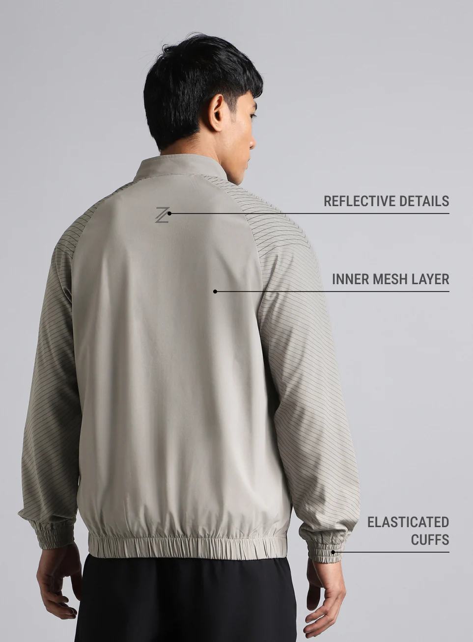 Men's Grey Energy Map Printed Lightweight Jacket - Image 6