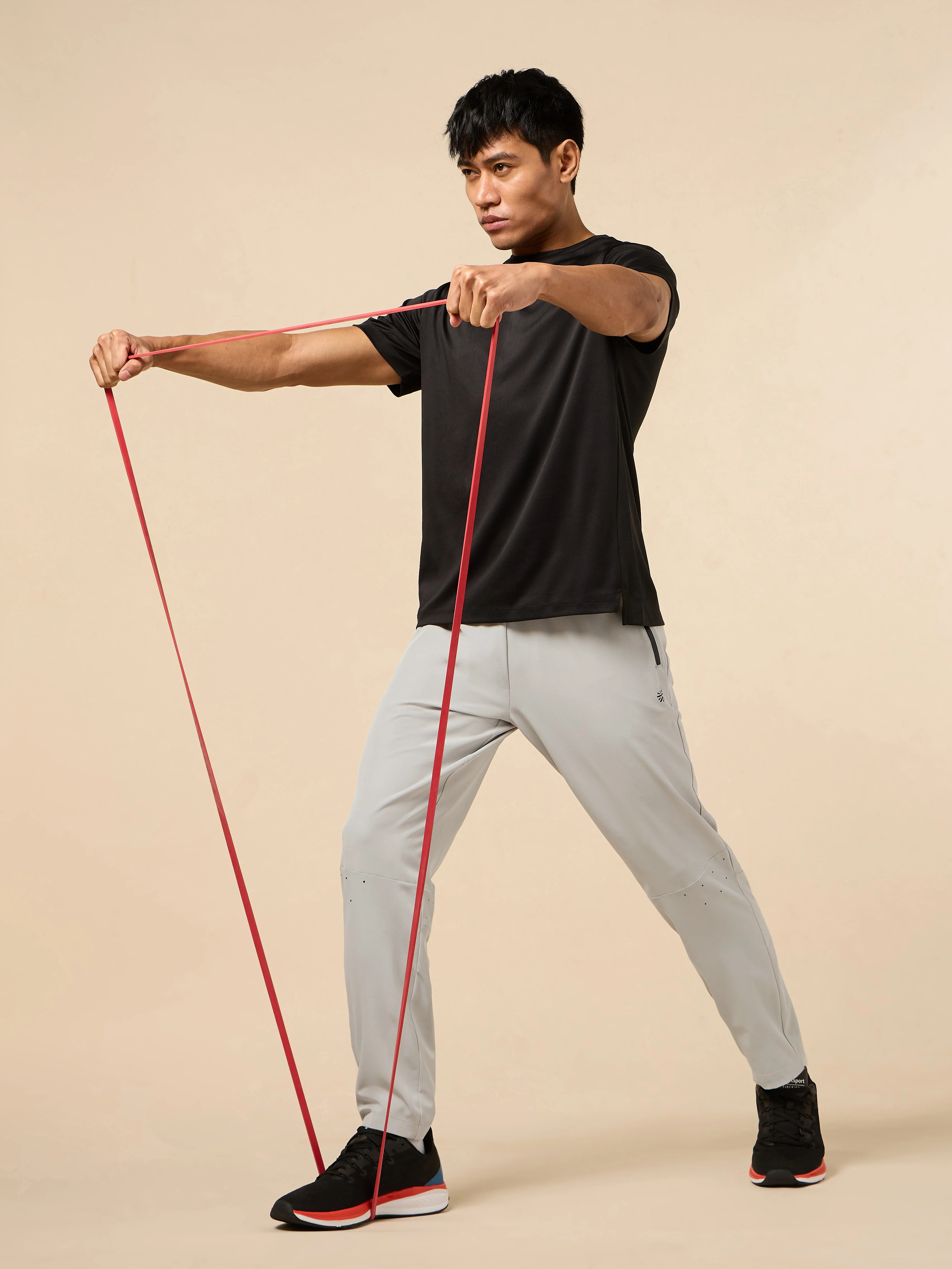 Men's Grey High Flex Training Performance Pants - Image 3