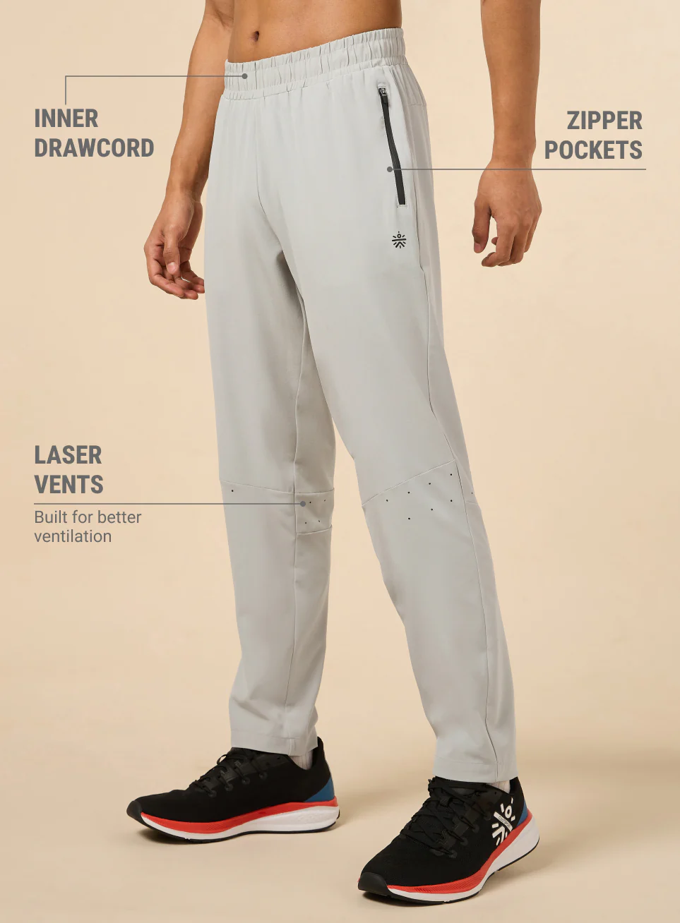 Men's Grey High Flex Training Performance Pants - Image 5