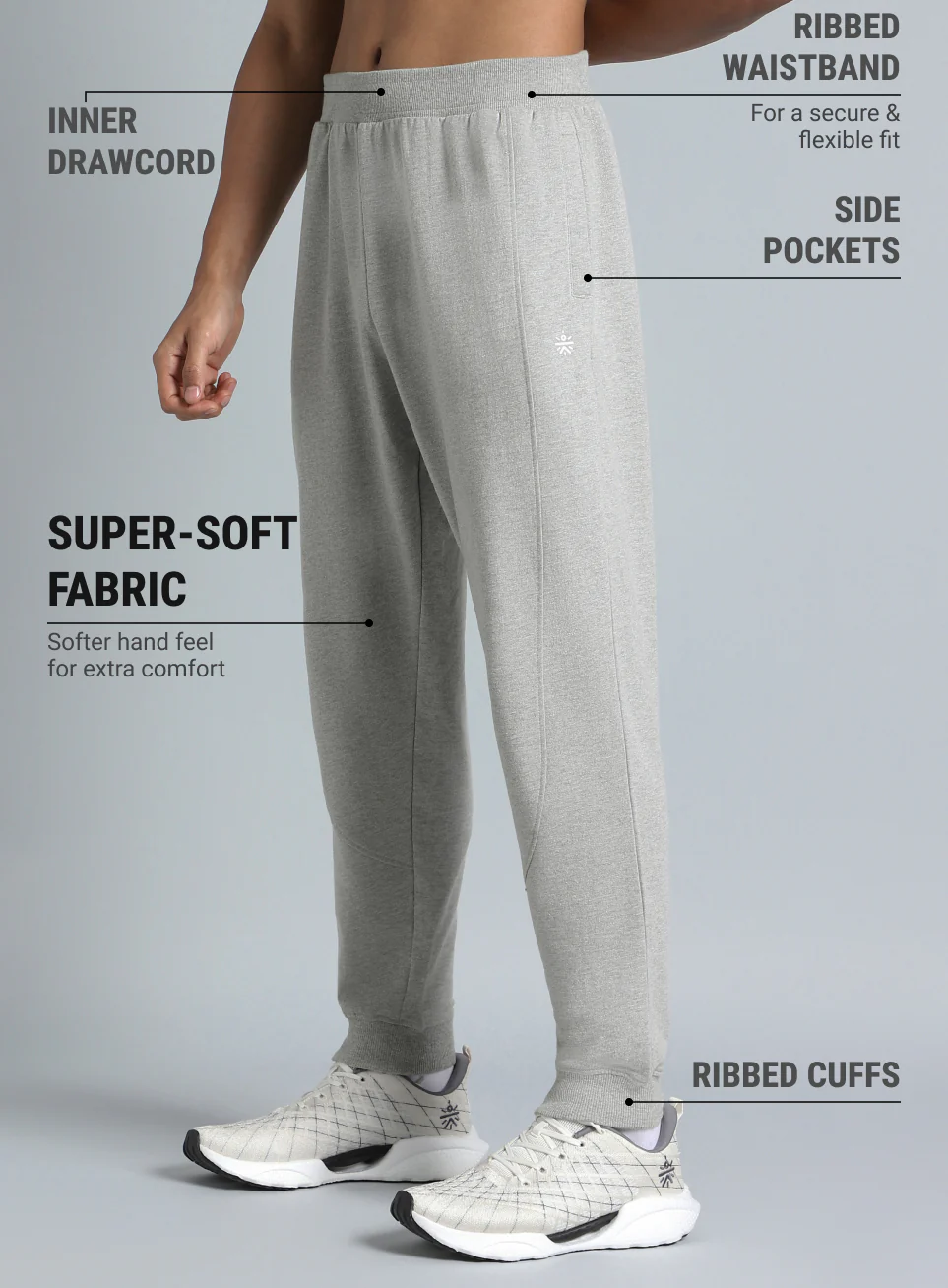 Men's Grey Move Easy Joggers - Image 5
