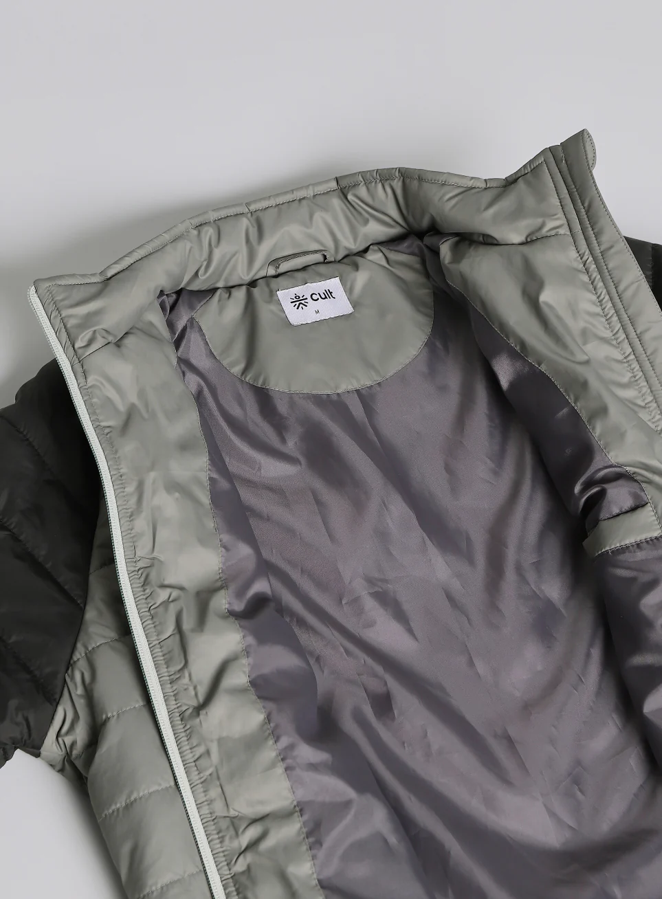 Men's Grey Multicolor Puffer Jacket - Image 13