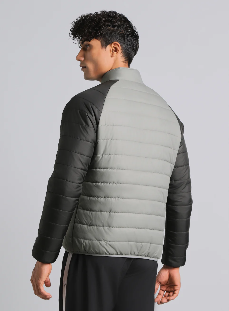 Men's Grey Multicolor Puffer Jacket - Image 6