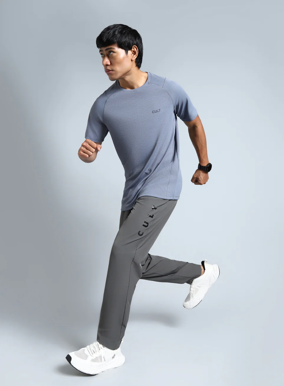 Men's D.Grey Pace Up Running Trackpants - Image 2