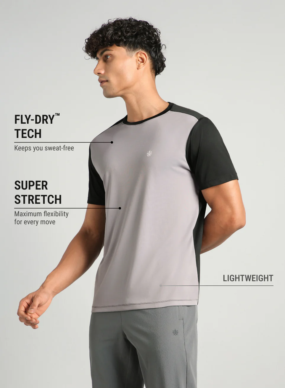 Men's Grey Play Big FLY-DRY™T-shirt - Image 5