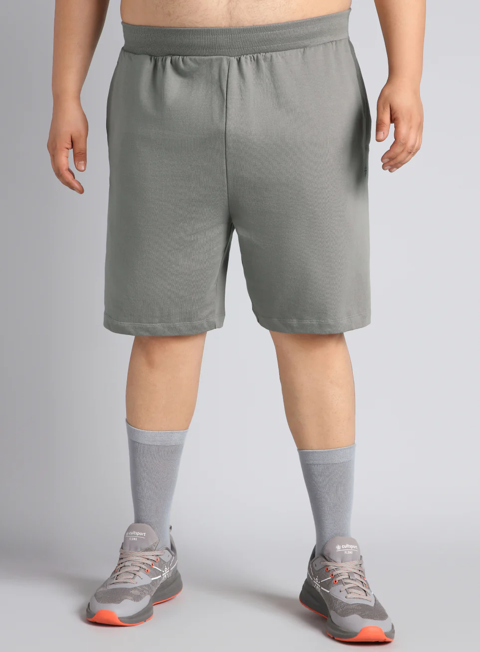 Men's Grey Plus Size Training Essential Shorts - Image 4