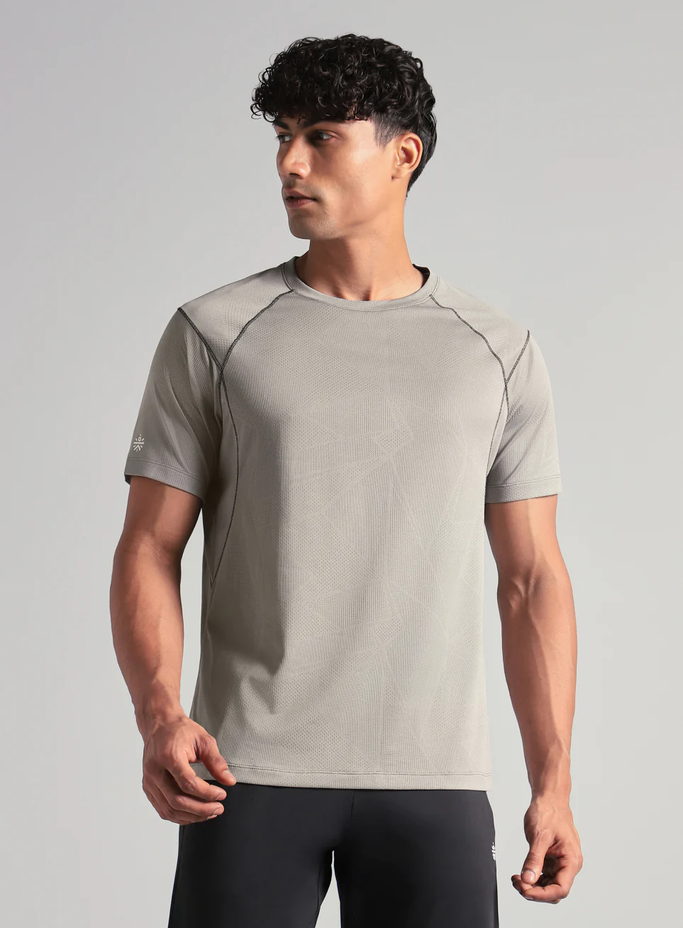 Men's Grey Power Training Sculpted T-shirt - Image 4