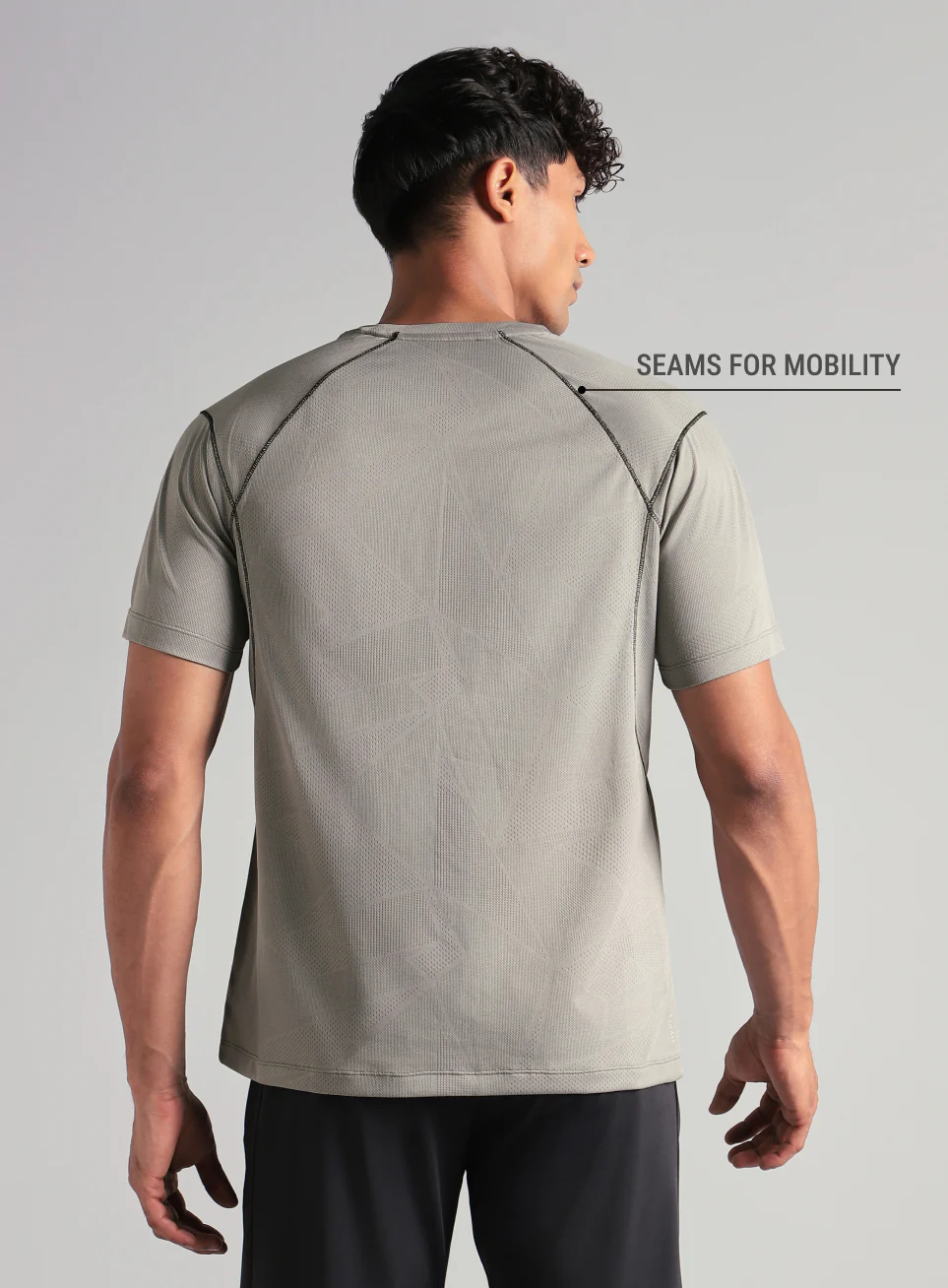 Men's Grey Power Training Sculpted T-shirt - Image 6