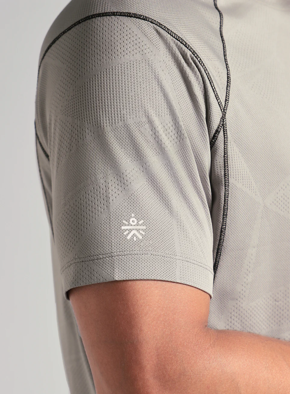Men's Grey Power Training Sculpted T-shirt - Image 8