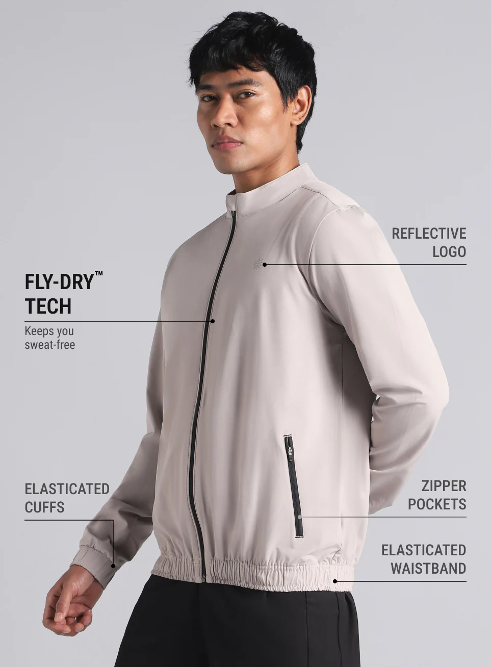 Men's Grey Run Impact Lightweight Jacket - Image 5
