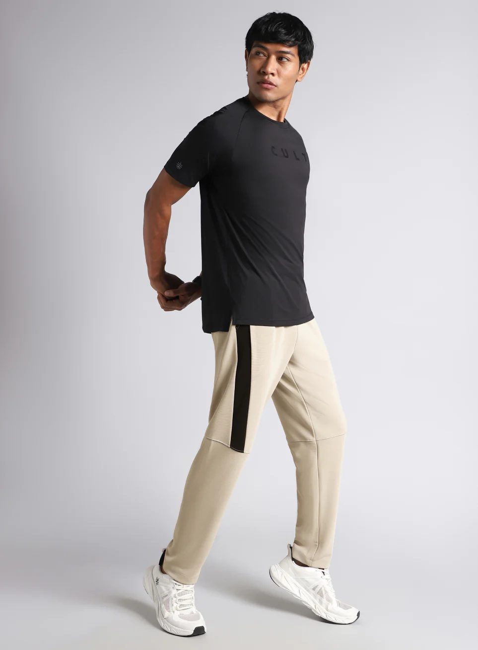 Men's Beige Runner Essential Trackpants - Image 2