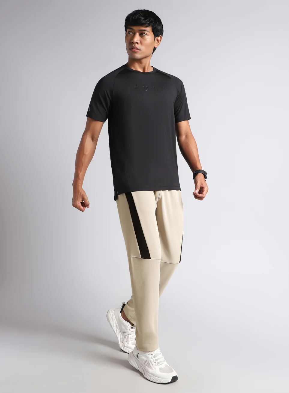 Men's Beige Runner Essential Trackpants - Image 3