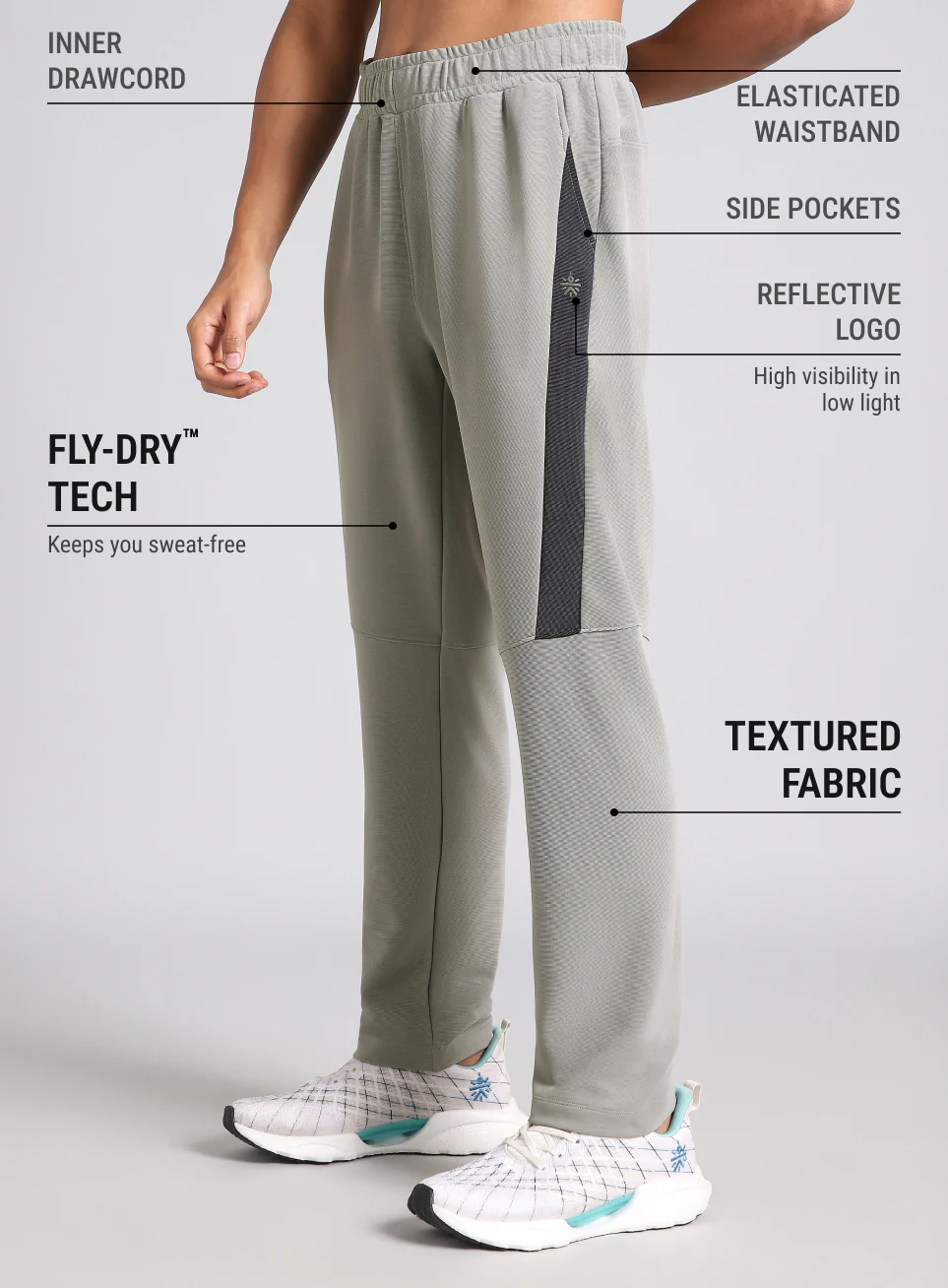 Men's Grey Runner Essential Trackpants - Image 5