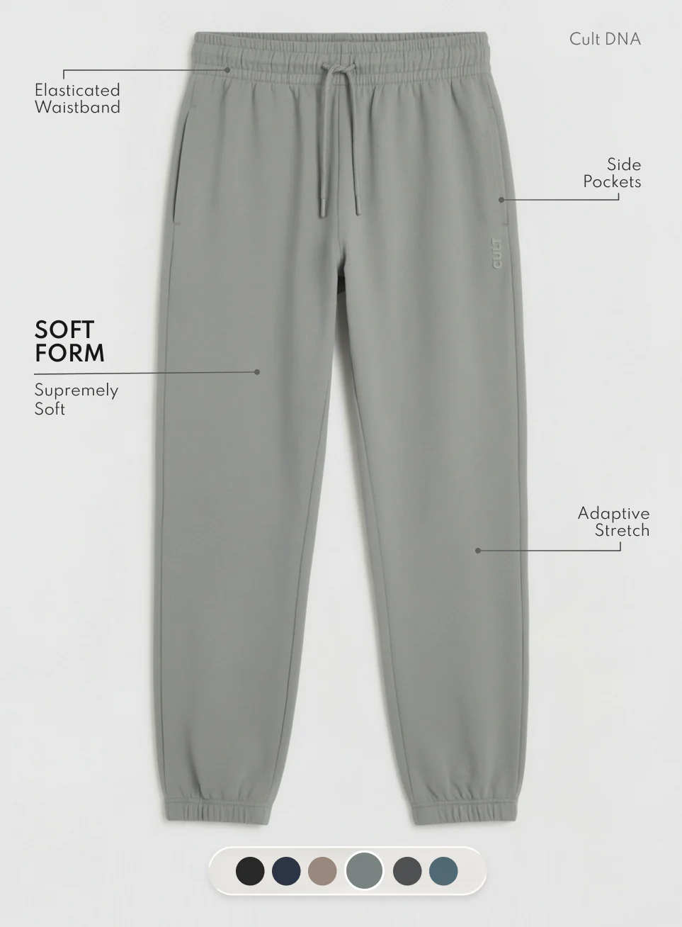 Men's Grey Soft Form Classic Joggers - Image 4