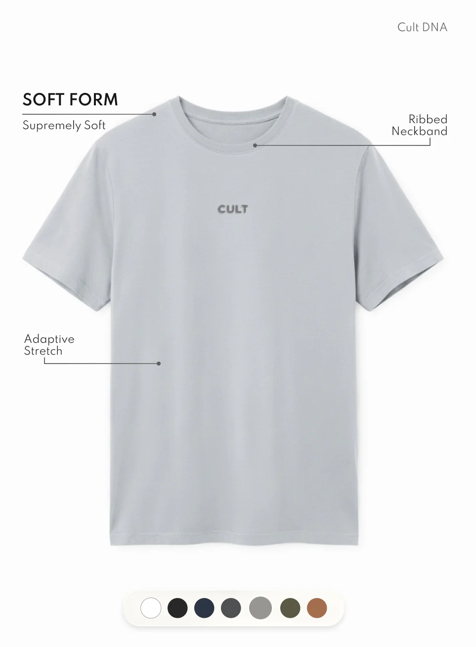 Men's Grey Soft Form Classic T-shirt - Image 4