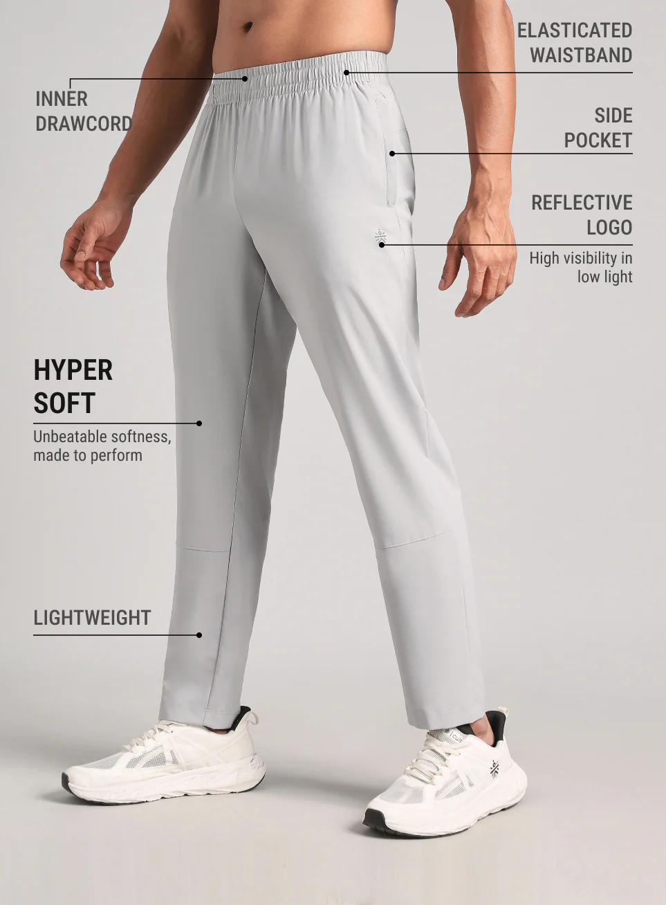 Men's Grey Swift Run Trackpants - Image 5