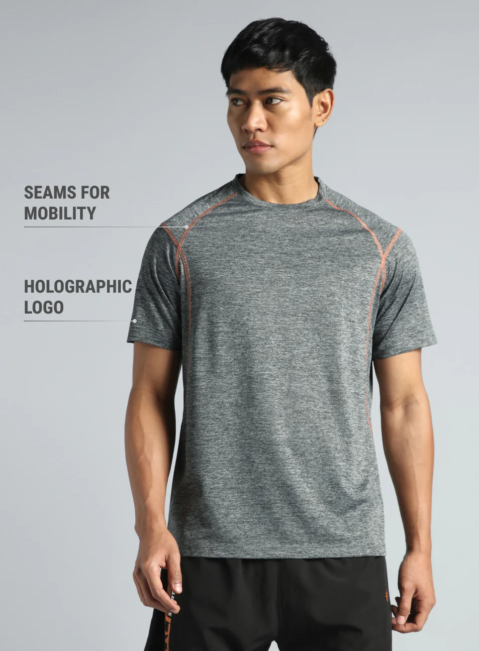 Men's Grey Train Day Performance T-shirt - Image 4