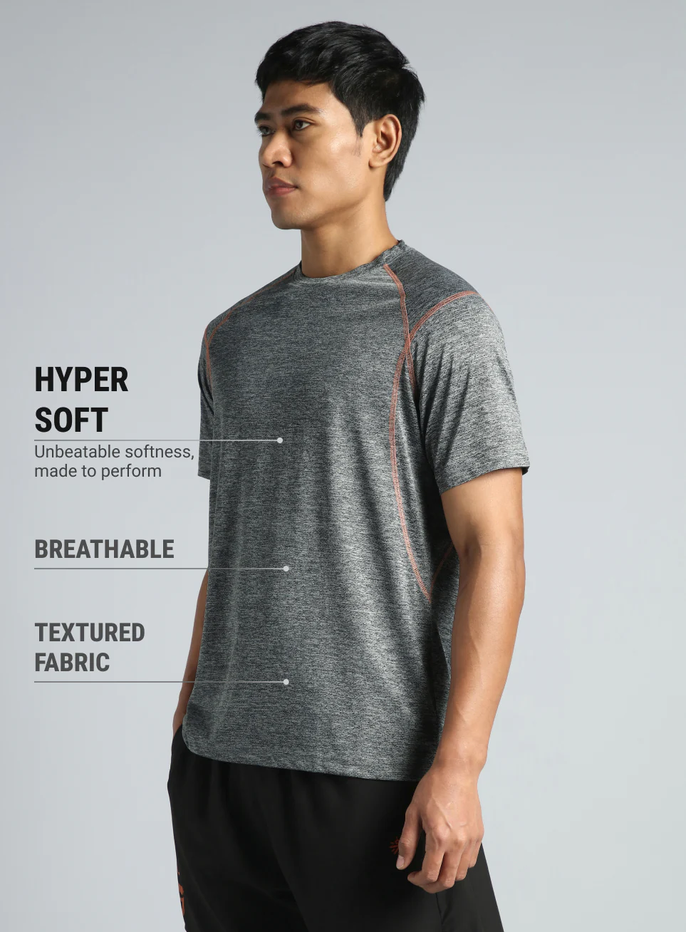 Men's Grey Train Day Performance T-shirt - Image 5