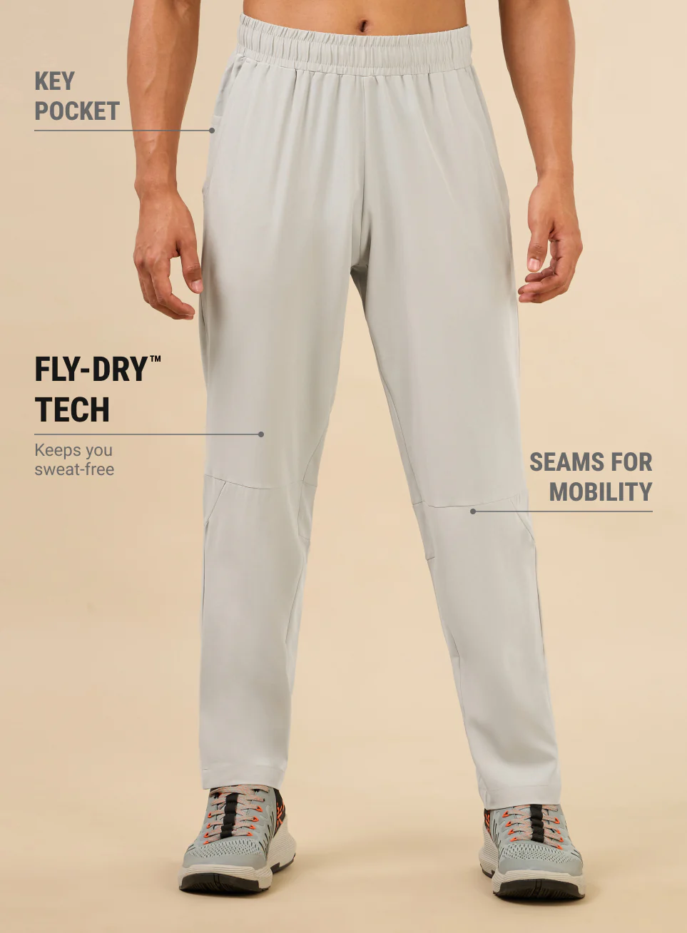 Men's Grey Train Out Premium Trackpants - Image 4