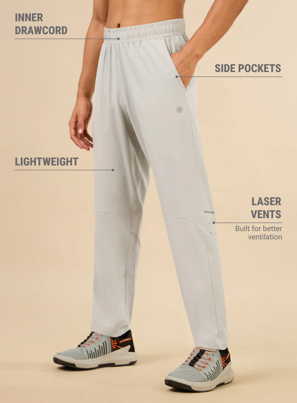 Men's Grey Train Out Premium Trackpants - Image 5