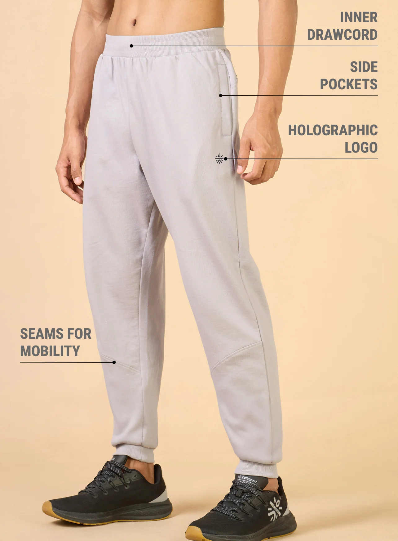 Men's Grey Training All Form Joggers - Image 5