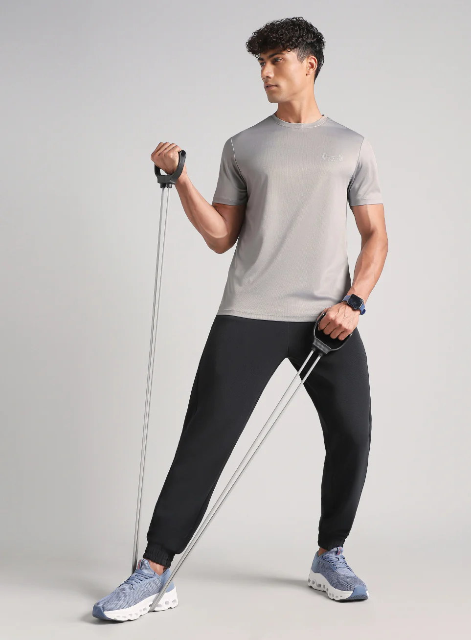 Men's Grey Training Graphic T-Shirt - Image 3