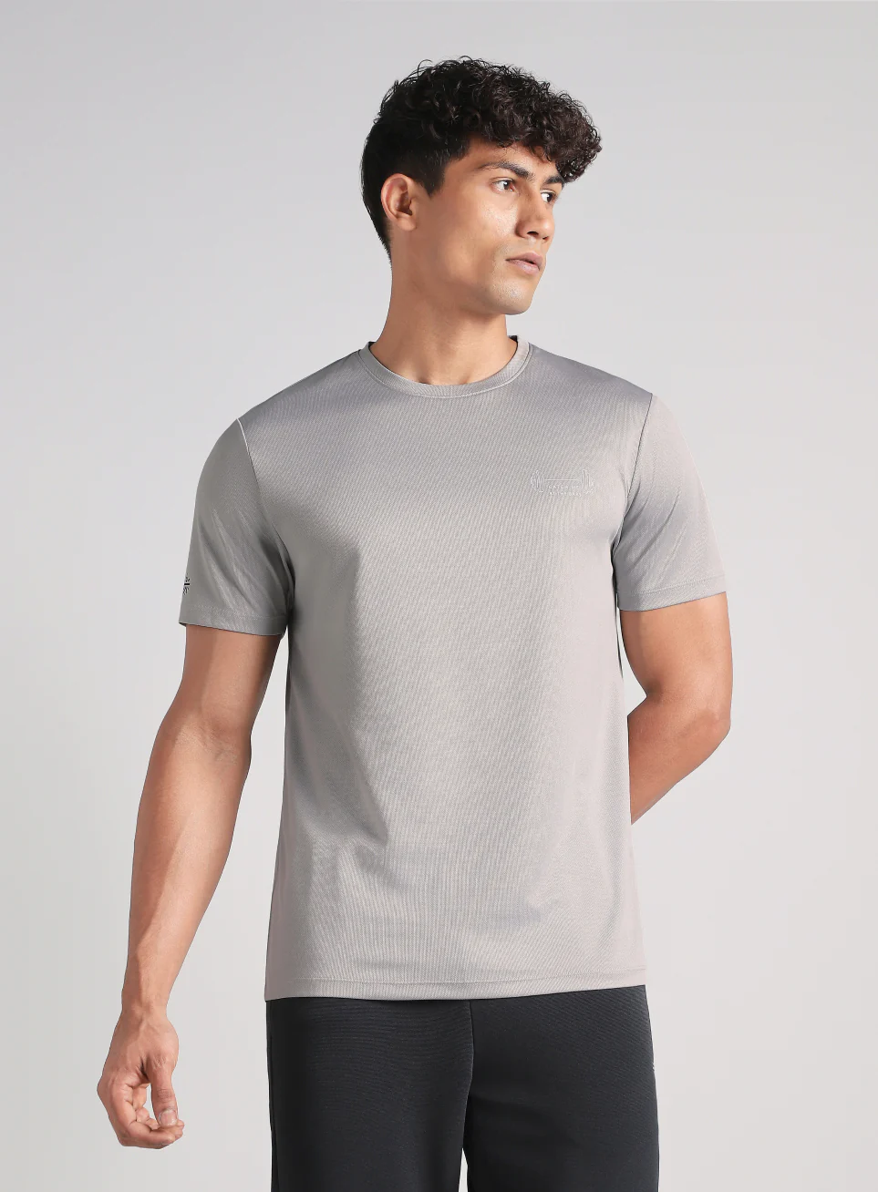 Men's Grey Training Graphic T-Shirt - Image 4