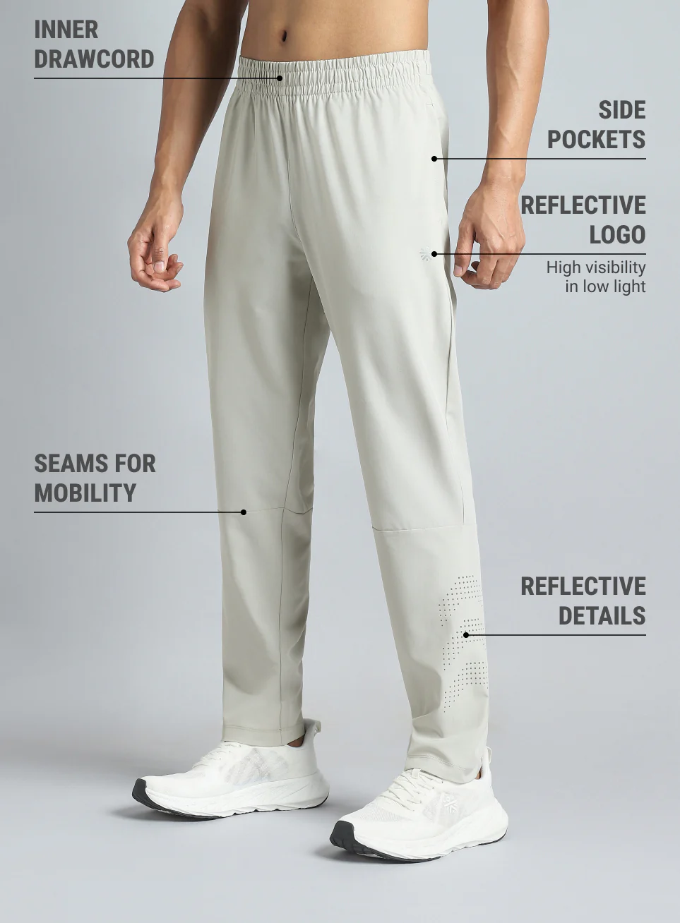 Men's Grey Ultimate Running Trackpants - Image 5