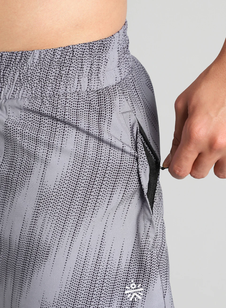 Men's Grey Urban Camo Inbuilt Tights Training Shorts - Image 7