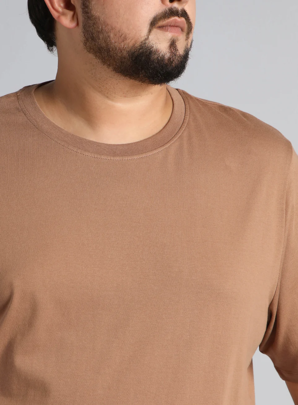Men's Khaki Cotton Plus Size Everyday Regular Fit T-shirt - Image 7