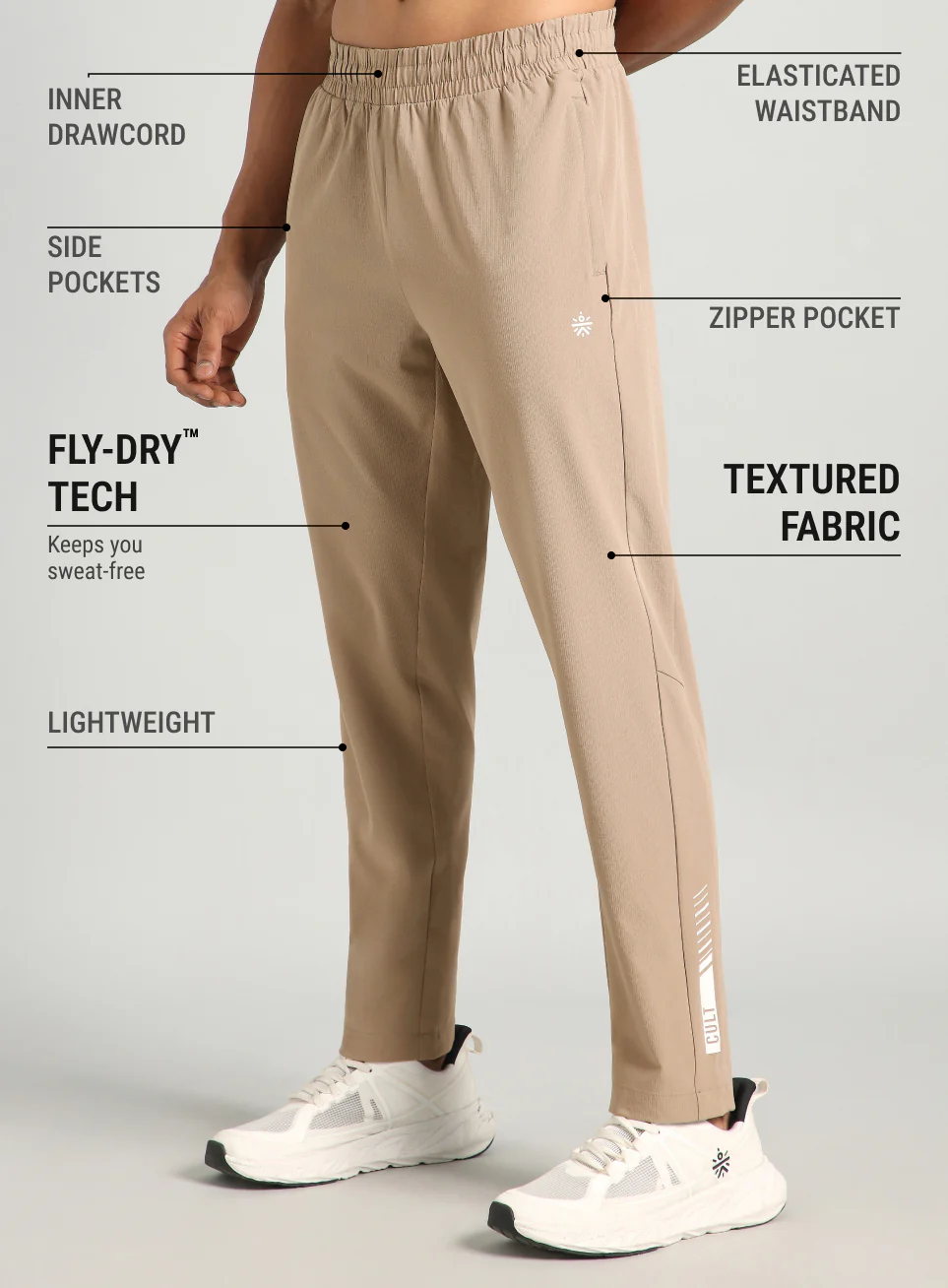 Men's Khaki Cult Power Up Training Trackpants - Image 5
