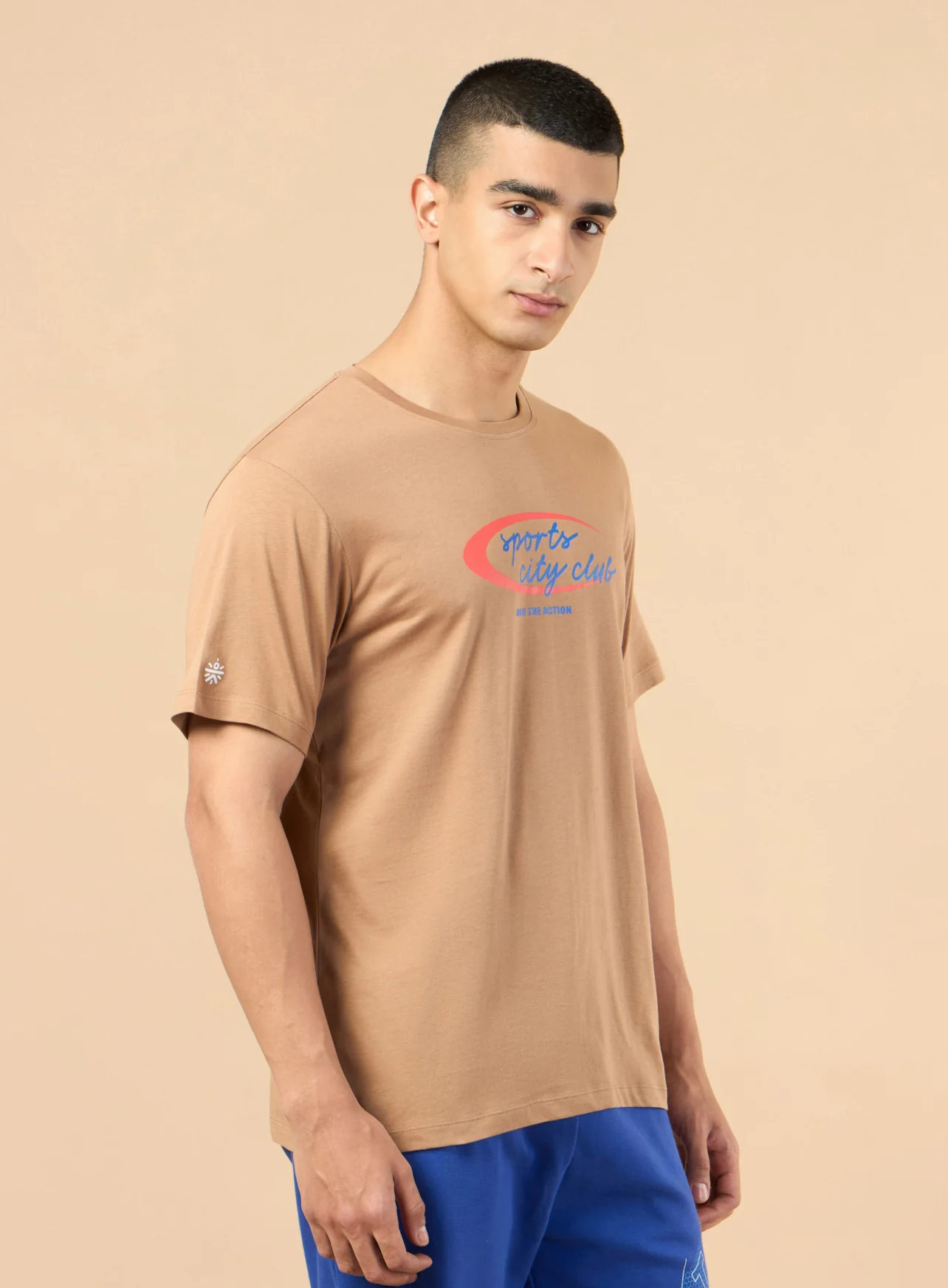 Men's Khaki Sports City Club Graphic T-shirt - Image 5