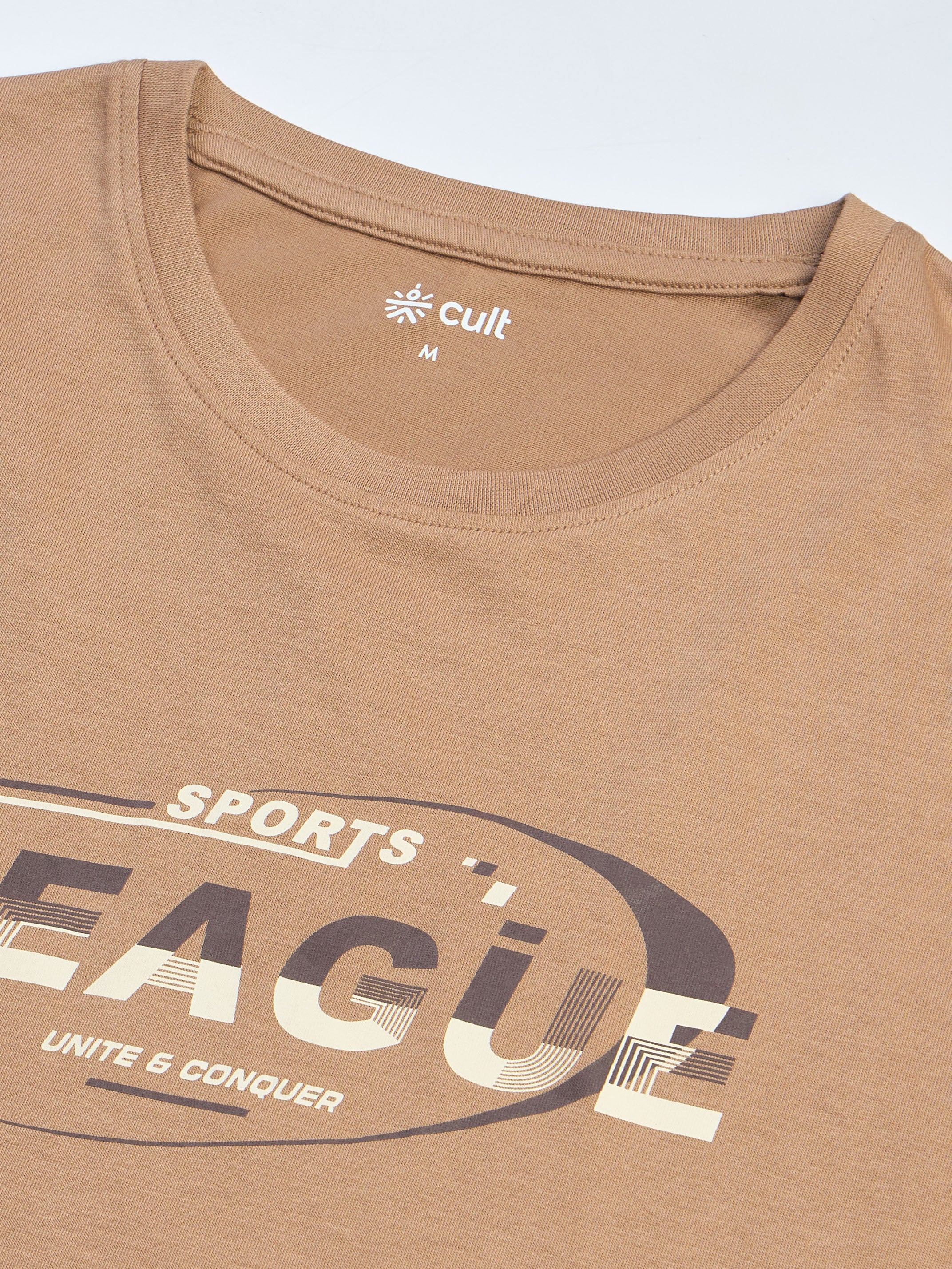 Men's Khaki Sports League Graphic T-shirt - Image 9