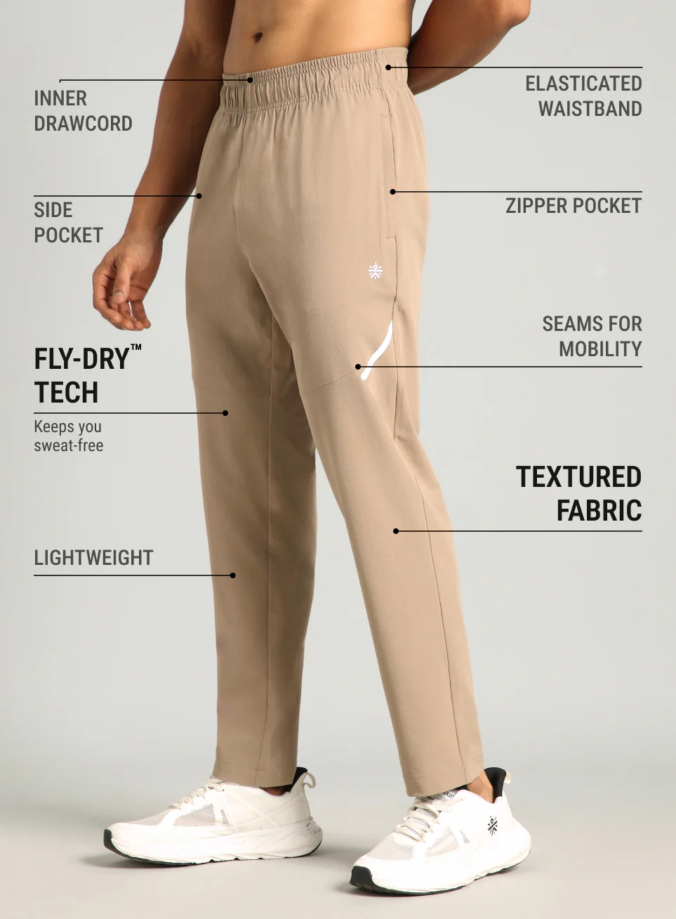 Men's Khaki Training Hype Up Training Trackpants - Image 5