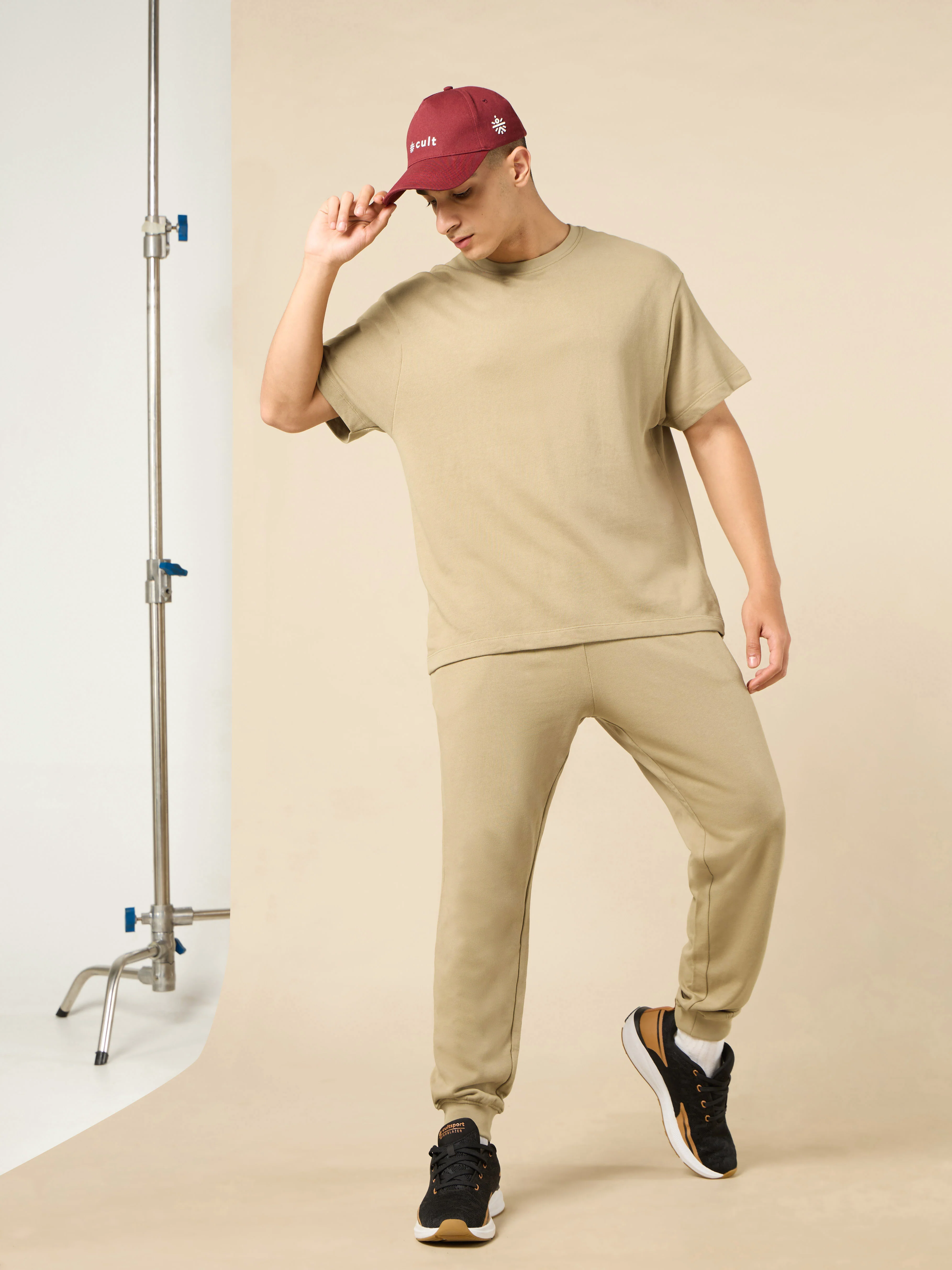 Men's Lifestyle Cotton Khaki Co-ord Set - Image 2