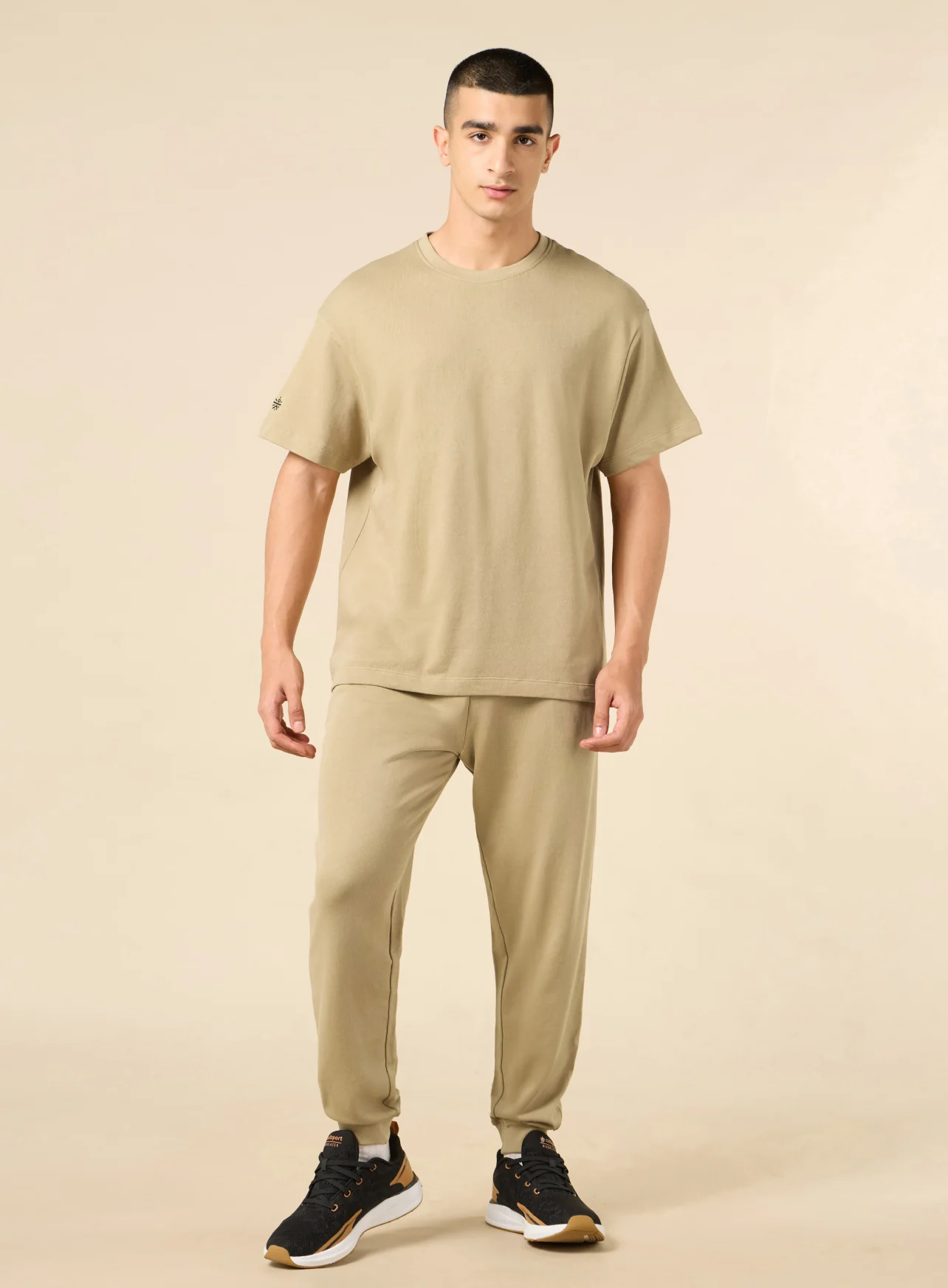 Men's Lifestyle Cotton Khaki Co-ord Set - Image 4