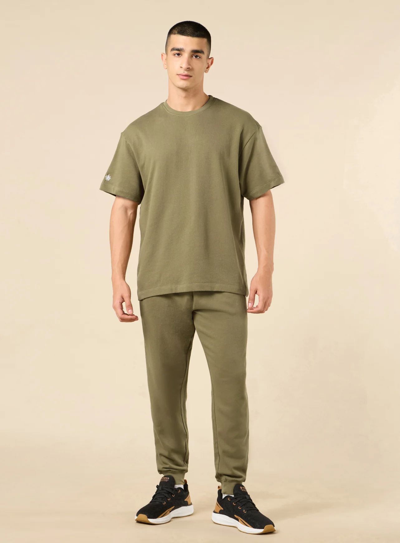 Men's Lifestyle Cotton Olive Co-ord Set - Image 4