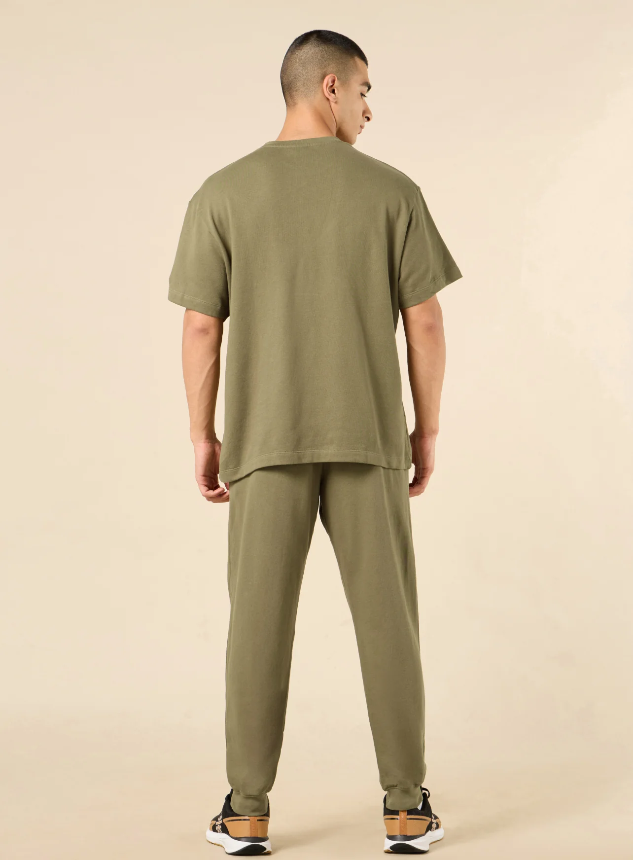 Men's Lifestyle Cotton Olive Co-ord Set - Image 6
