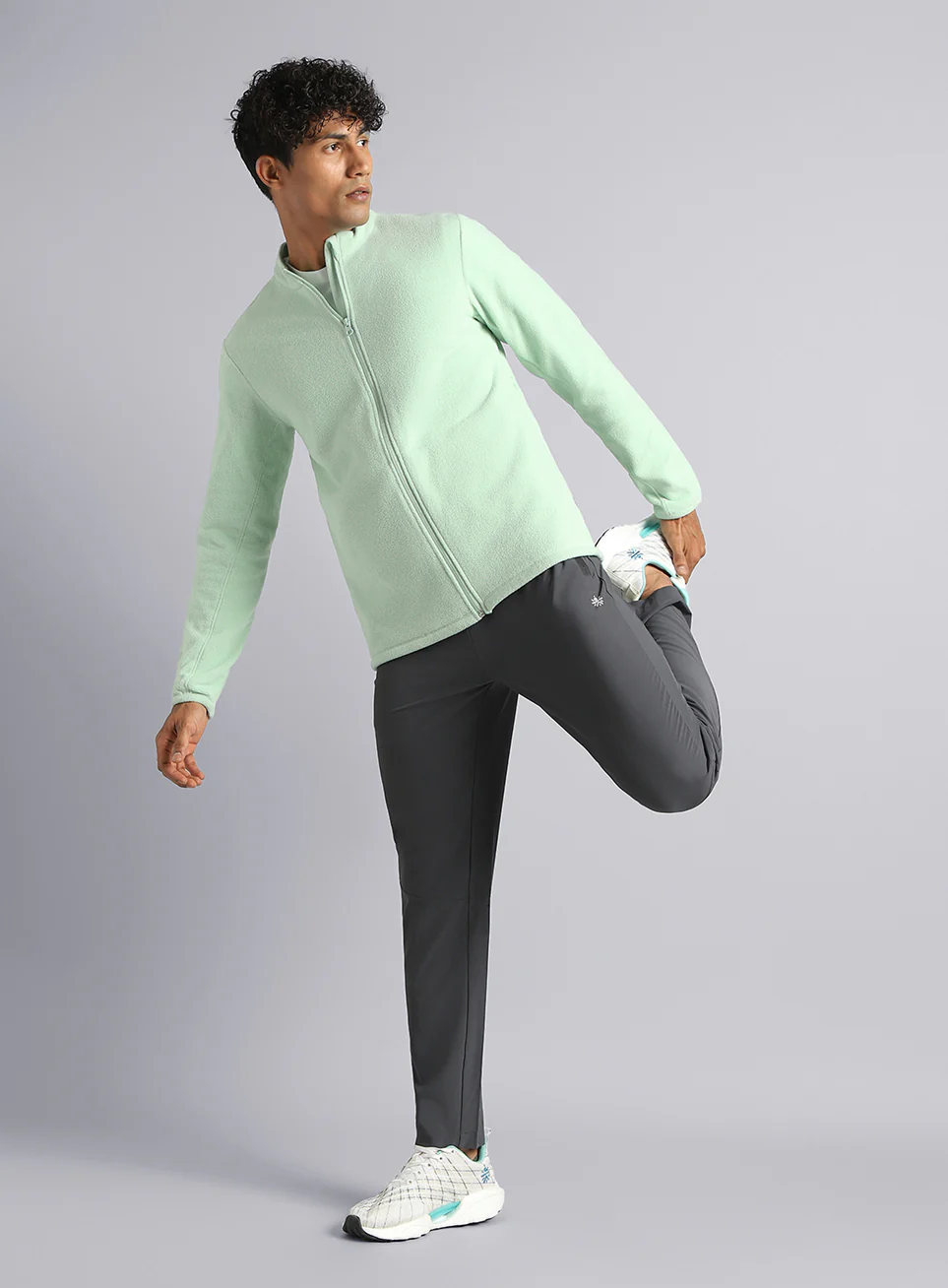 Men's Light Green Performance Pro Training Fleece Jacket - Image 3