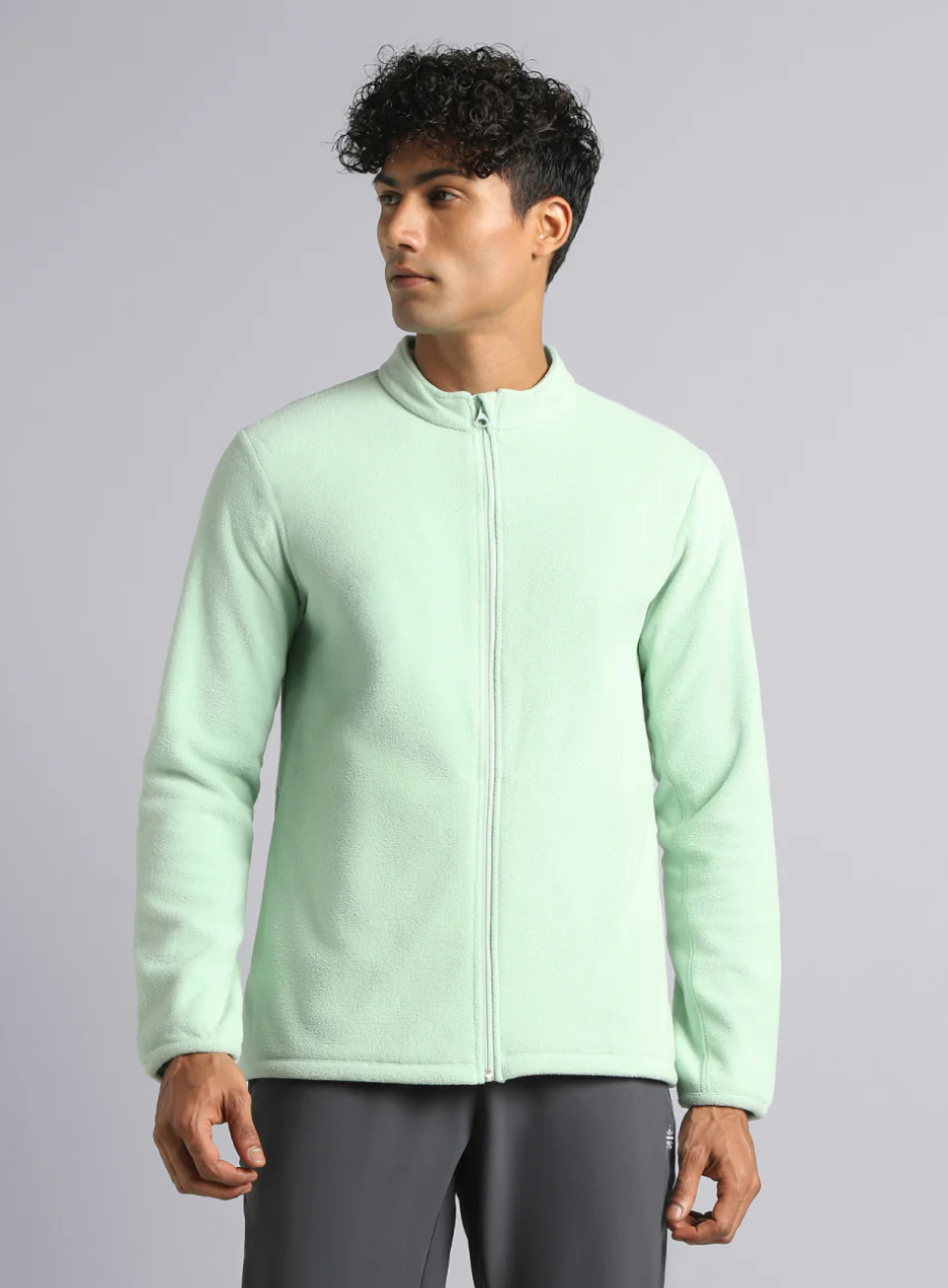 Men's Light Green Performance Pro Training Fleece Jacket - Image 4