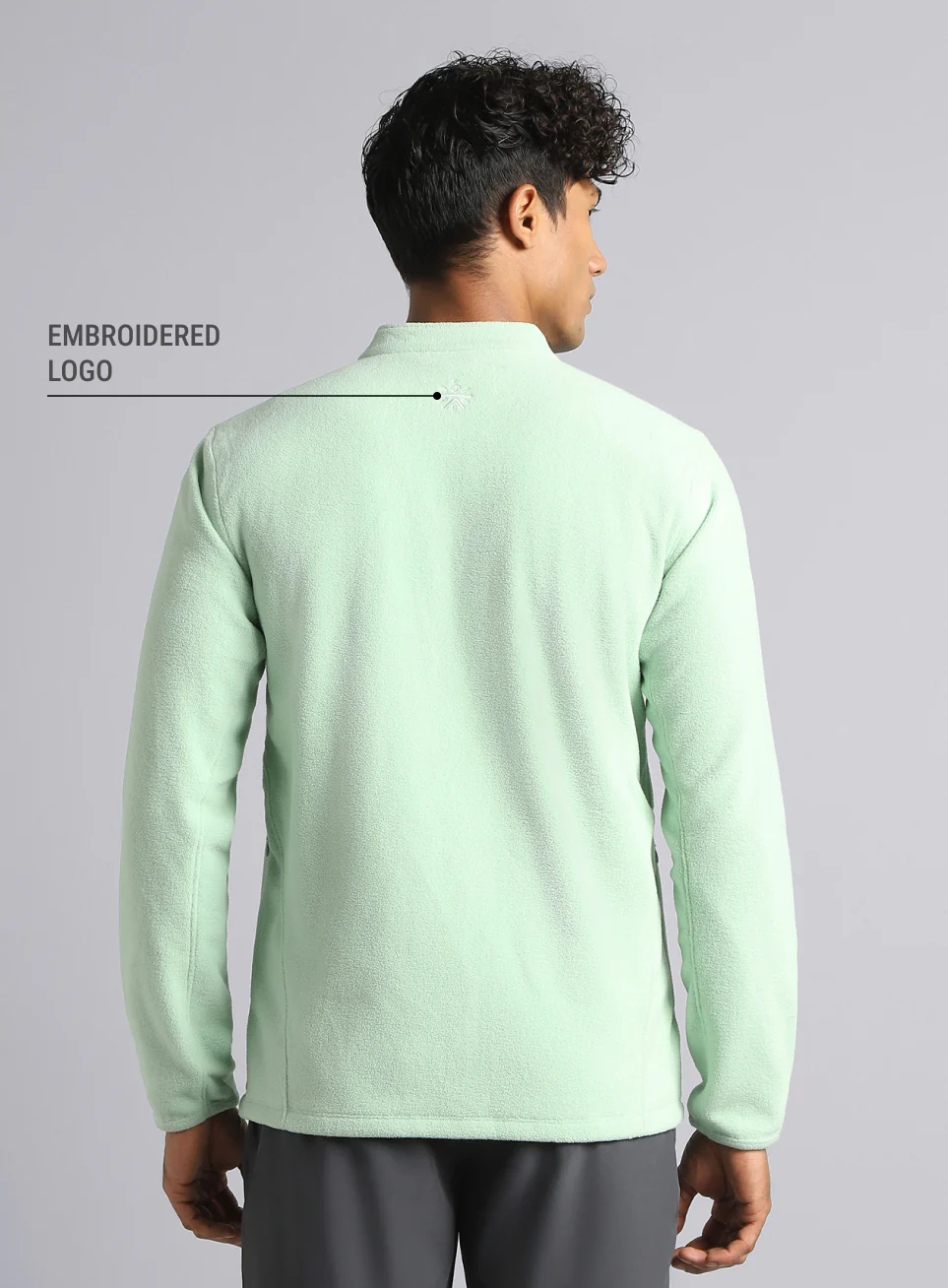 Men's Light Green Performance Pro Training Fleece Jacket - Image 6