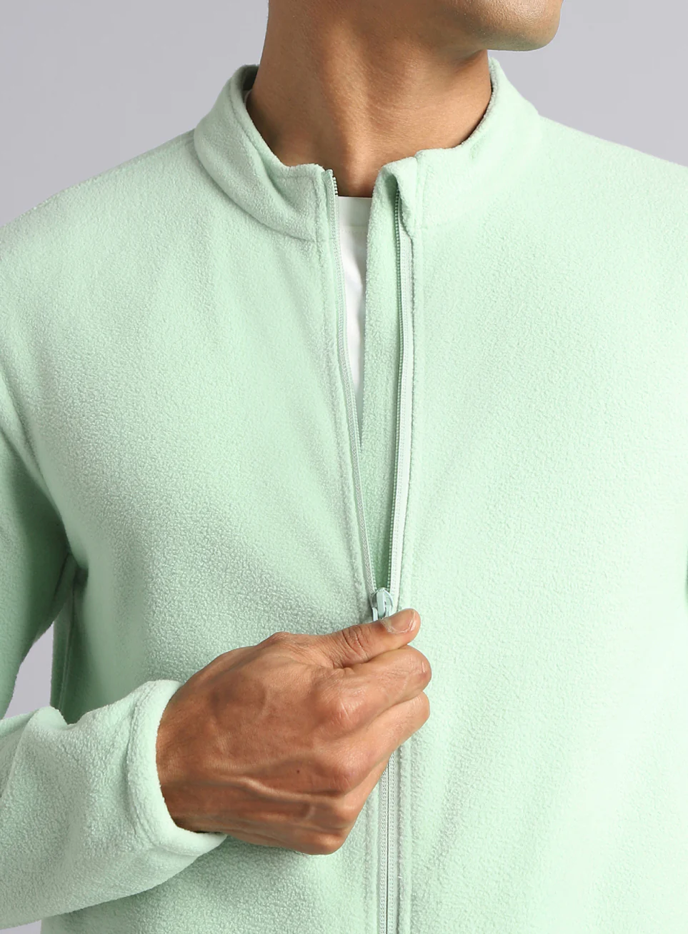Men's Light Green Performance Pro Training Fleece Jacket - Image 8