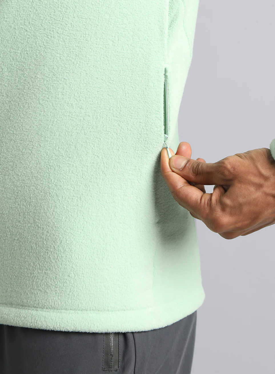 Men's Light Green Performance Pro Training Fleece Jacket - Image 9