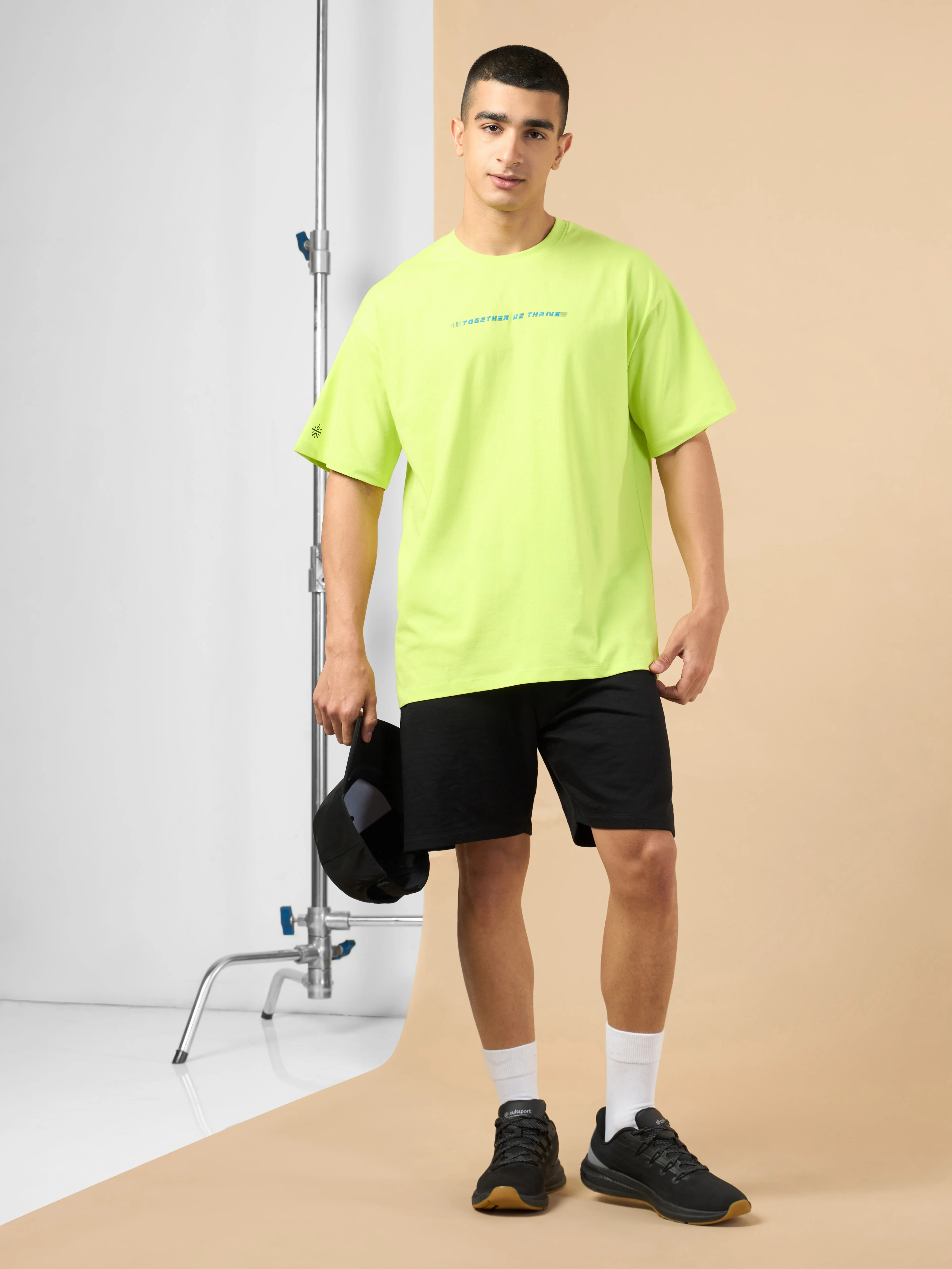 Men's Lime Community Graphic Oversized fit T-shirt - Image 3