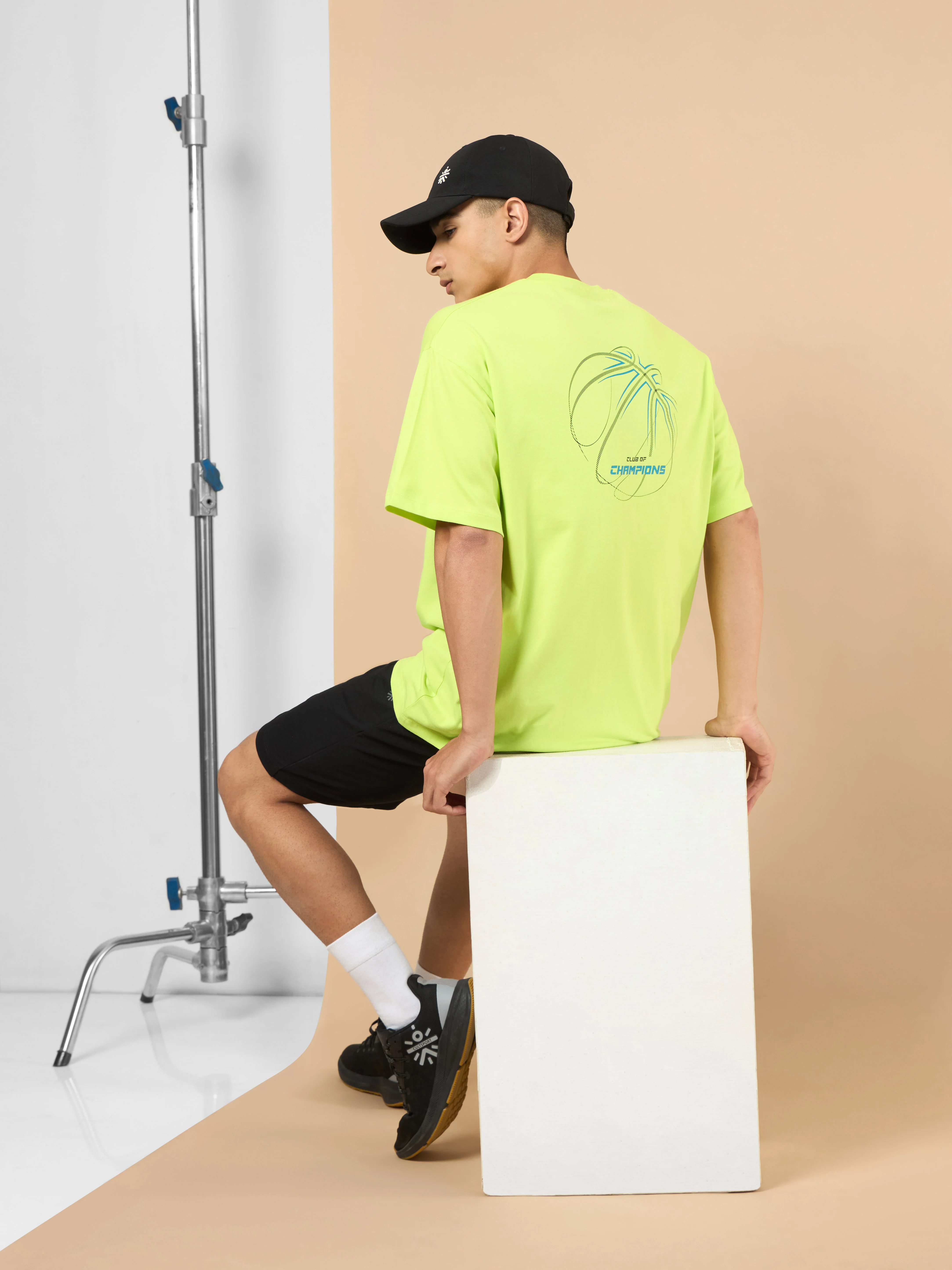 Men's Lime Community Graphic Oversized fit T-shirt - Image 4
