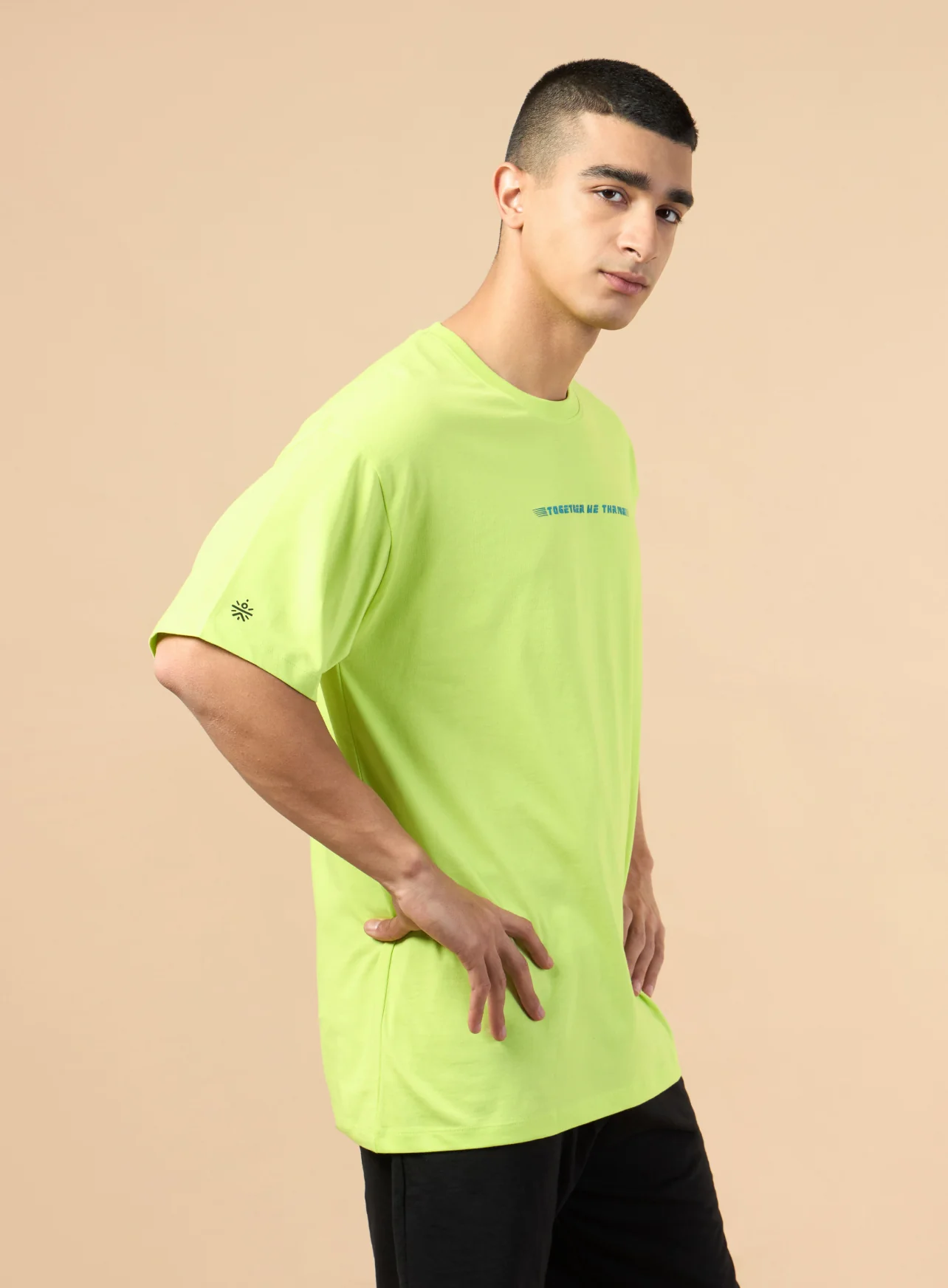 Men's Lime Community Graphic Oversized fit T-shirt - Image 6