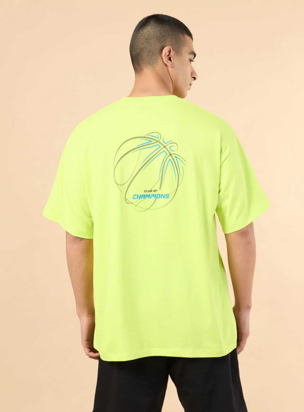Men's Lime Community Graphic Oversized fit T-shirt - Image 7