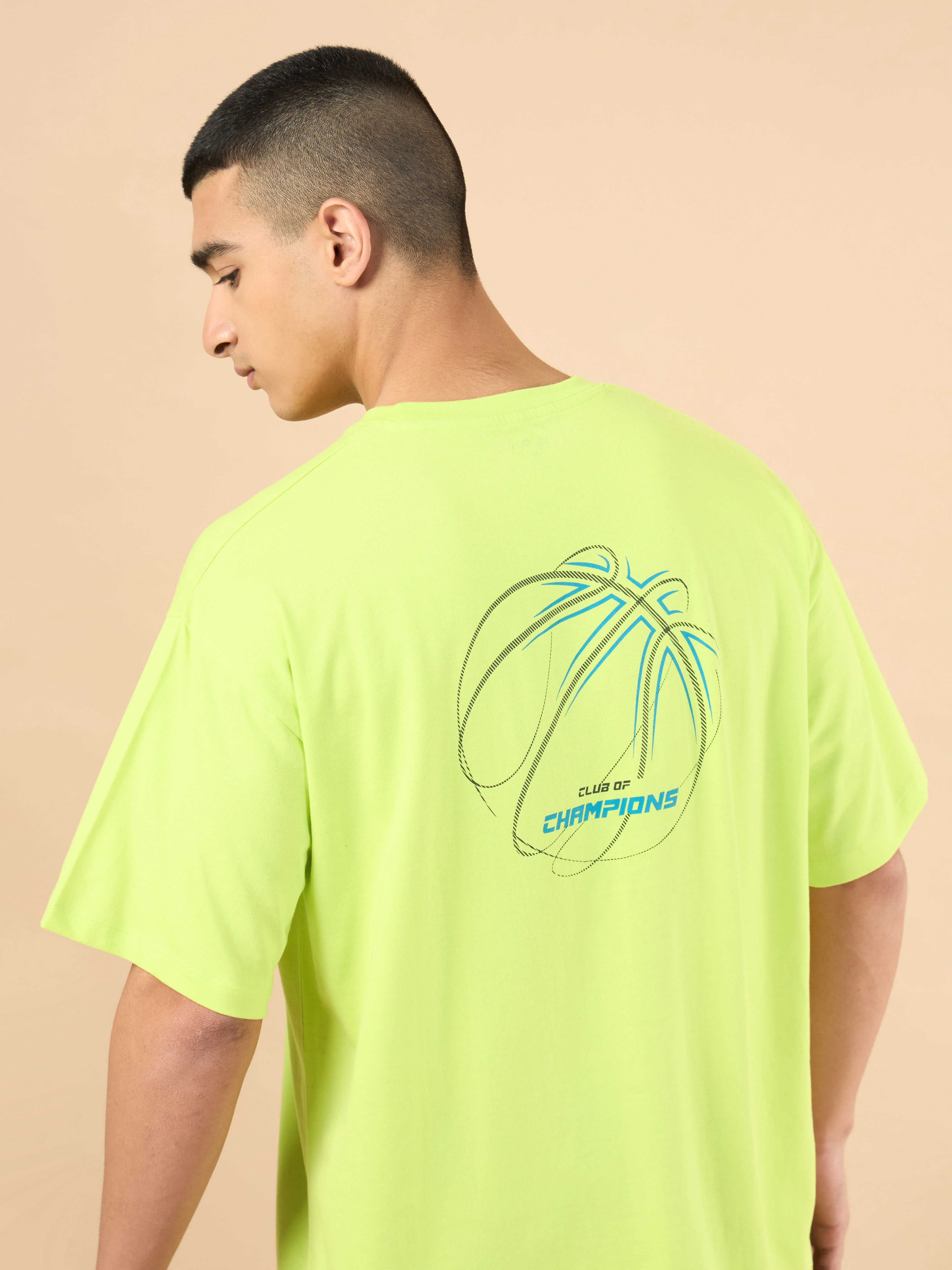 Men's Lime Community Graphic Oversized fit T-shirt - Image 8