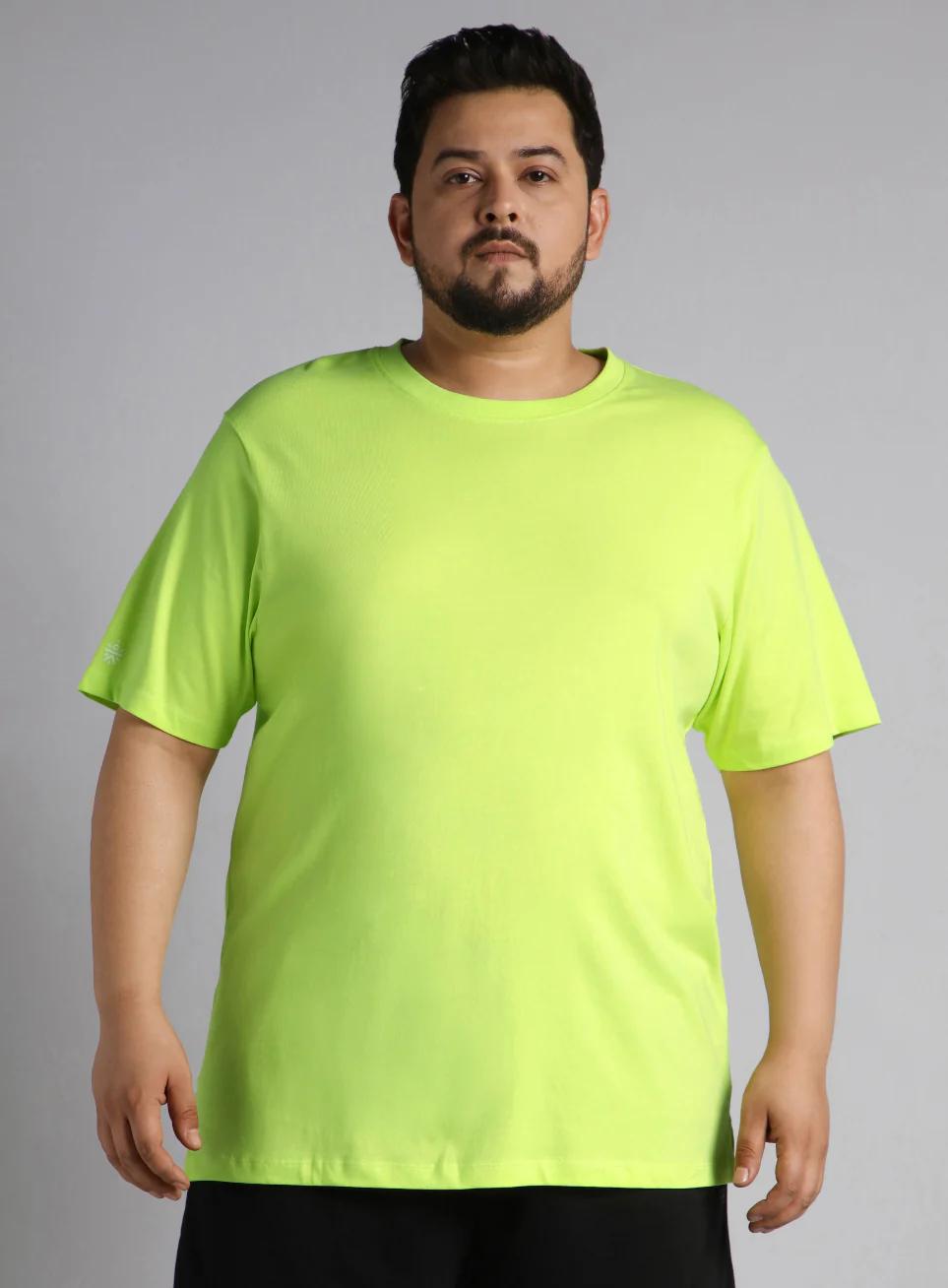 Men's Lime Cotton Plus Size Everyday Regular Fit T-shirt - Image 4